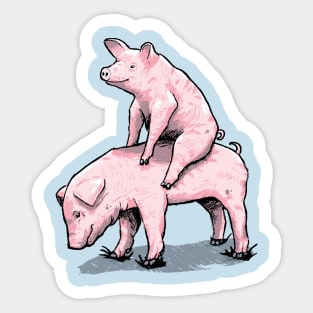 Piggy Back Ride Tee Shirt Sticker